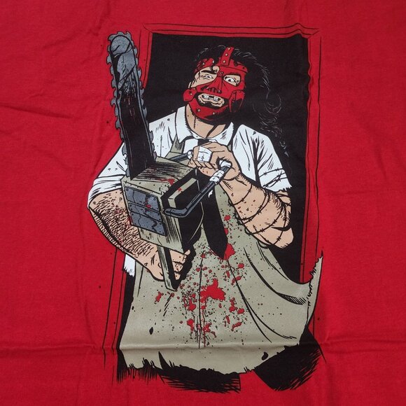 Pro Wrestling Crate Mankind Leatherface Chainsaw Red T-Shirt XL NWOT - Picture 2 of 4
